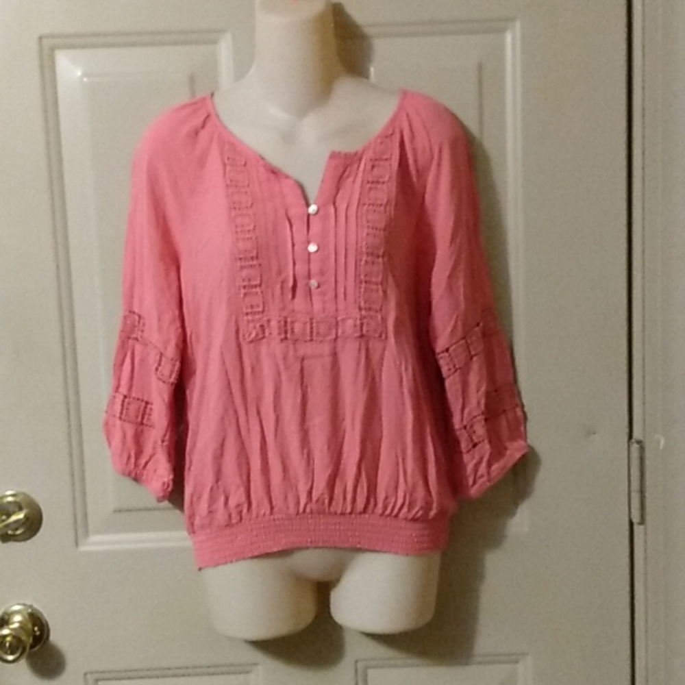 Pink Peasant Blouse